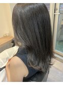恵比寿 韓国 前髪 オリーブカラー ネイビーカラー