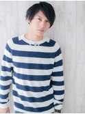 黒髪七三分けスマートツーブロックマッシュc