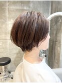 大人ショートヘアイルミナカラーグレーベージュ/