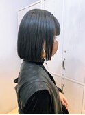 《GRANDLINE友田千栄》アッシュブラック 艶ボブスタイル