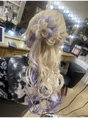 ハーフアップサイドお団子