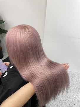 ペレ 渋谷(PELE) h_ デザインカラー/レイヤーカット/オリーブベージュ