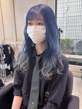 アソビセカンド 原宿(ASOBI 2nd) ダブルカラー/黒髪/ボブルフ/ネビージュ/原宿/前髪/裾カラー