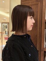 ★切りっぱなしボブ/外ハネボブ/簡単スタイリング/ワイドバング