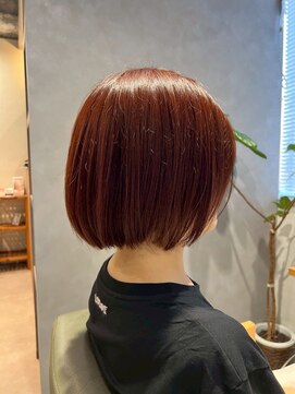 ビス ヘア アンド ビューティー 西新井店(Vis Hair＆Beauty) 30代40代春ワンカラー×美髪縮毛矯正艶カラー大人ボブ