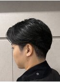 メンズセンターパート曲がる縮毛矯正アップバング