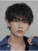 原宿シャドウパーマメンズカットマッシュウルフラウンドマッシュ