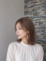 アース 熊本嘉島店(HAIR&MAKE EARTH)&nbsp;透けバング×外ハネくびれミディ