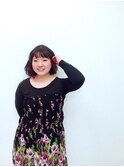 ゆるふわが可愛い♪パーマスタイルの前下がりボブ
