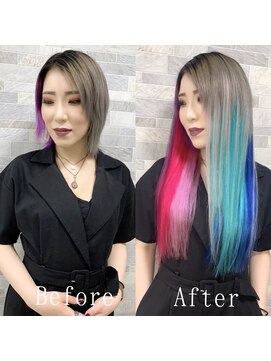 あるじゃんすー 岡山店 個性派カラー#グラデーションカラー#シールエクステ#岡山