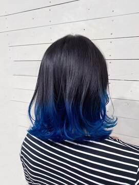 デミヘアー(Demi hair) 【Demi　hair】グラデーションカラー×インディゴブルー