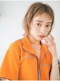 くびれレイヤー/オリーブベージュ/顔周り/シースルー/柏