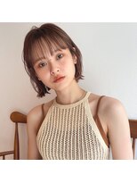 ユイル(Uil)&nbsp;デザインカラーシルキーベージュイヤリングカラーボブ