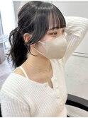 パッツン前髪×顔周りカット