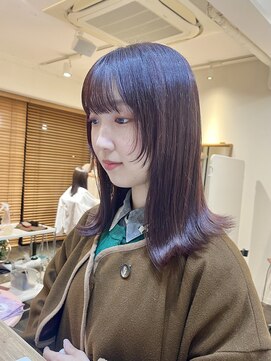 リノ(Lino) 10代20代【髪質改善カラー】外ハネボブ×ラベンダーピンク