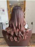 *プルエクステ たっぷりインナーが入ったスタイル*