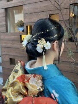 ソラ タニマチ(sora tanimachi) 成人式　着物スタイル　タイトシニヨン