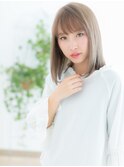 千早/髪質改善/ぱっつん前髪☆ホワイトグレージュ☆ストレートc