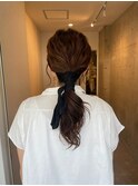 ゆるっとねじり紐アレンジ