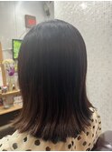 前下がりボブ+ハーブカラー