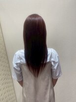 アクセ&nbsp;大人可愛い透明感カシスブラウン×エアストレート20代30代40代