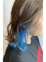 コヨーテ(coyote)&nbsp;インナーカラー ブルー ヘイリーボブ ココアグレージュ