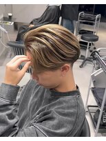 ステラ(STELLA) メンズ/バレイヤージュ/センターパート/ブリーチ&ダブルカラー