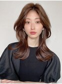 【20代30代】顔まわりレイヤー/ココアベージュ/ショコラブラウン