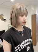 【ulu yui】逆インナーカラー　ボブスタイル