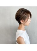 #前下がりショート×アッシュブラウン