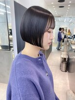 ロンドシエル 横浜(Lond ciel)&nbsp;黒髪でも可愛いぱつっとラインのミニボブ