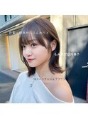 ナチュラル小顔前髪あり後れ毛サイドバング結べるボブくびれヘア