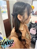 【ヘアセット】 シンプル可愛い♪くるりんぱハーフアップ