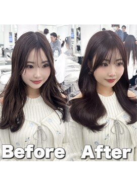 アマトウキョウ アユンチェ(AMA TOKYO×AYUNCHE) 韓国ヘア　2wayバング  レイヤーカット くびれヘア  顔周り/