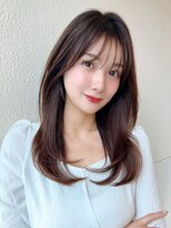 ラルユー 金山(LallYou)&nbsp;後れ毛が可愛い顔周りハイレイヤーロングチェリーブラウン