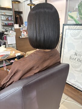 ビーバイシージャストビューティー(B by C just beauty) 縮毛矯正 切りっぱなしボブ