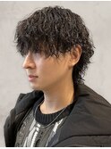 秋冬大人メンズ◎骨格補正縦落ちパーマ×ウルフ韓国20代30代