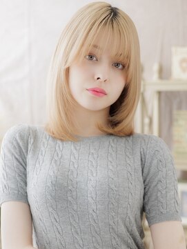 カバーヘア ブリス 志木南口駅前店(COVER HAIR bliss) ■フォックスカラーハッシュカット金髪ボブディ810志木20代30代