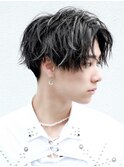 センターパートカッコホワイトメッシュ