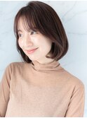 40代50代○艶髪白髪染め/小顔Cカールひし形レイヤーボブ