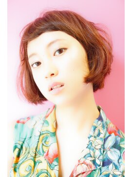 ブーケ(BOUQUET) ボブ・前下がりボブ・オレンジ・イルミナカラー・小顔・大人