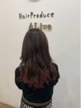 ヘアープロデュース アライヴ(Hair Produce ALive)の写真/人気のデザインカラーで流行を取り入れたヘアに！透明感と柔らかい色味が実現出来ます！