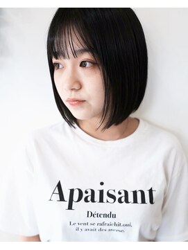 ボアップ 松山店(boappu) #切りっぱなしボブ#ショートボブ#黒髪