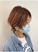 【ショートウルフ】ピンクオレンジ×ウルフ