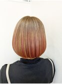 丸みショート×ベージュ→ピンクグラデーション☆