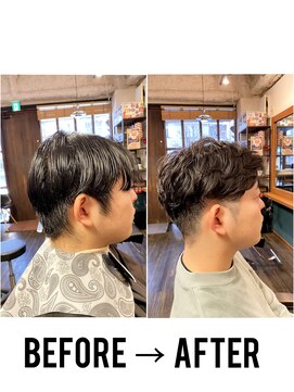 ヴァンガードマン 早稲田(vanguardman) ナチュラル大人パーマ/ツーブロック