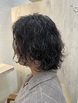 ガビーヘアルーブ(gabi hair LOOB) ミディアムウルフ大人の立体感ハイライト波巻きスパイラルパーマ