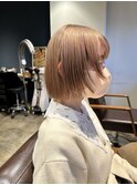 【CROP】ブリーチ×ハイトーンベージュ×レイヤーボブ