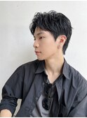 メンズショートアップバング丸顔面長絶壁暗髪短めK20240928