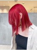 秋色ピンクグレープフルーツこなれミディピンクヘアー_ba524883